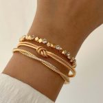 Sample stack of gold bracelets
